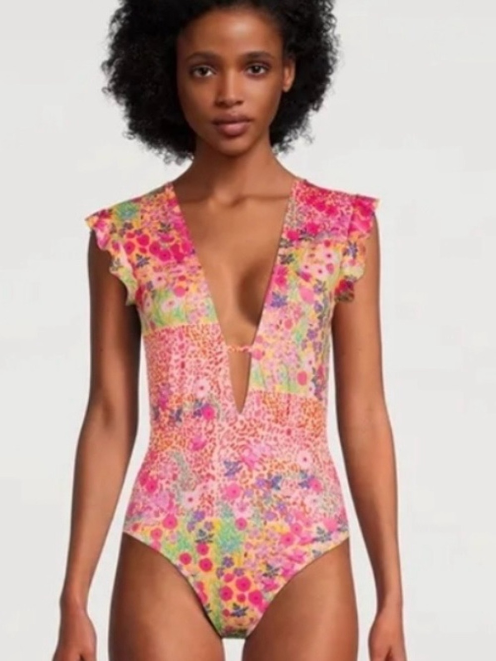 NWT Beth Richards x Roopa Pemmaraju Sophia One Piece in Pink Garden Floral med